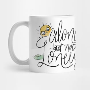 🌟👕Empowered Solitude: Alone But Never Lonely" - Let Your Tee Speak Resilience! 🖋️🌌 Mug